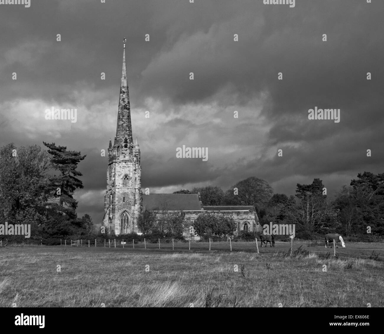 Clifton Campville chiesa, vista dalla strada Foto Stock