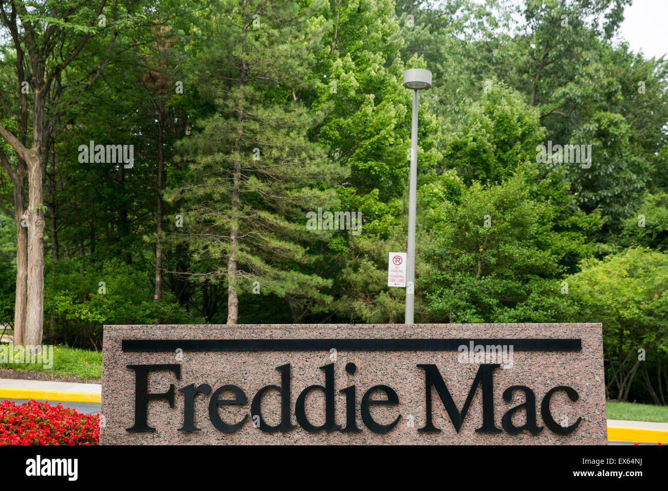 Un logo segno al di fuori della sede della Federal casa mutuo ipotecario Corporation (FHLMC), noto come Freddie Mac, Tysons C Foto Stock