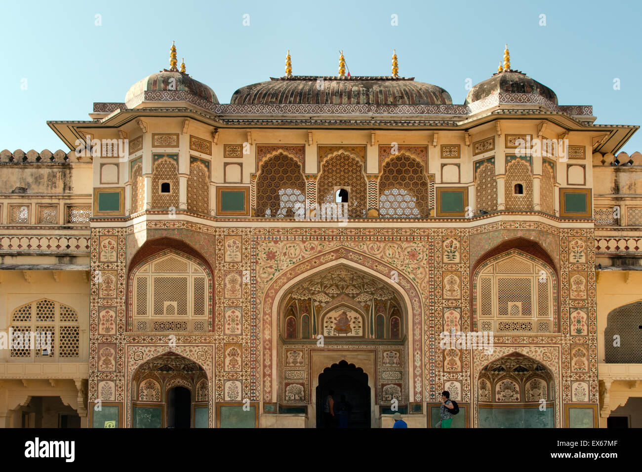 Ganesh Pol cancello in Forte Amber o Amer Palace Jaipur, Rajasthan, India Foto Stock