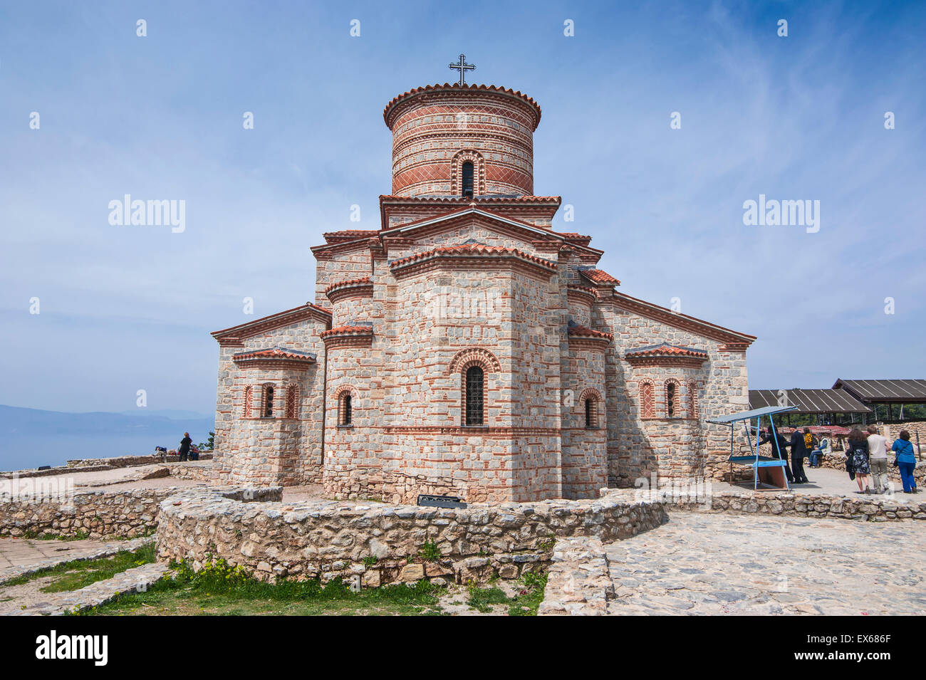 La chiesa di San Clemente e di San Panteleimona, Sito Patrimonio Mondiale dell'Unesco, sul lago di Ohrid Ohrid Macedonia Foto Stock