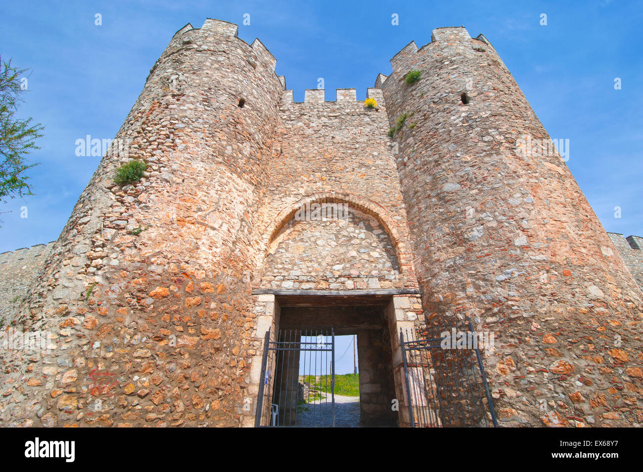 Cancello di ingresso di Samuil della fortezza, Sito Patrimonio Mondiale dell'Unesco, sul lago di Ohrid Ohrid Macedonia Foto Stock