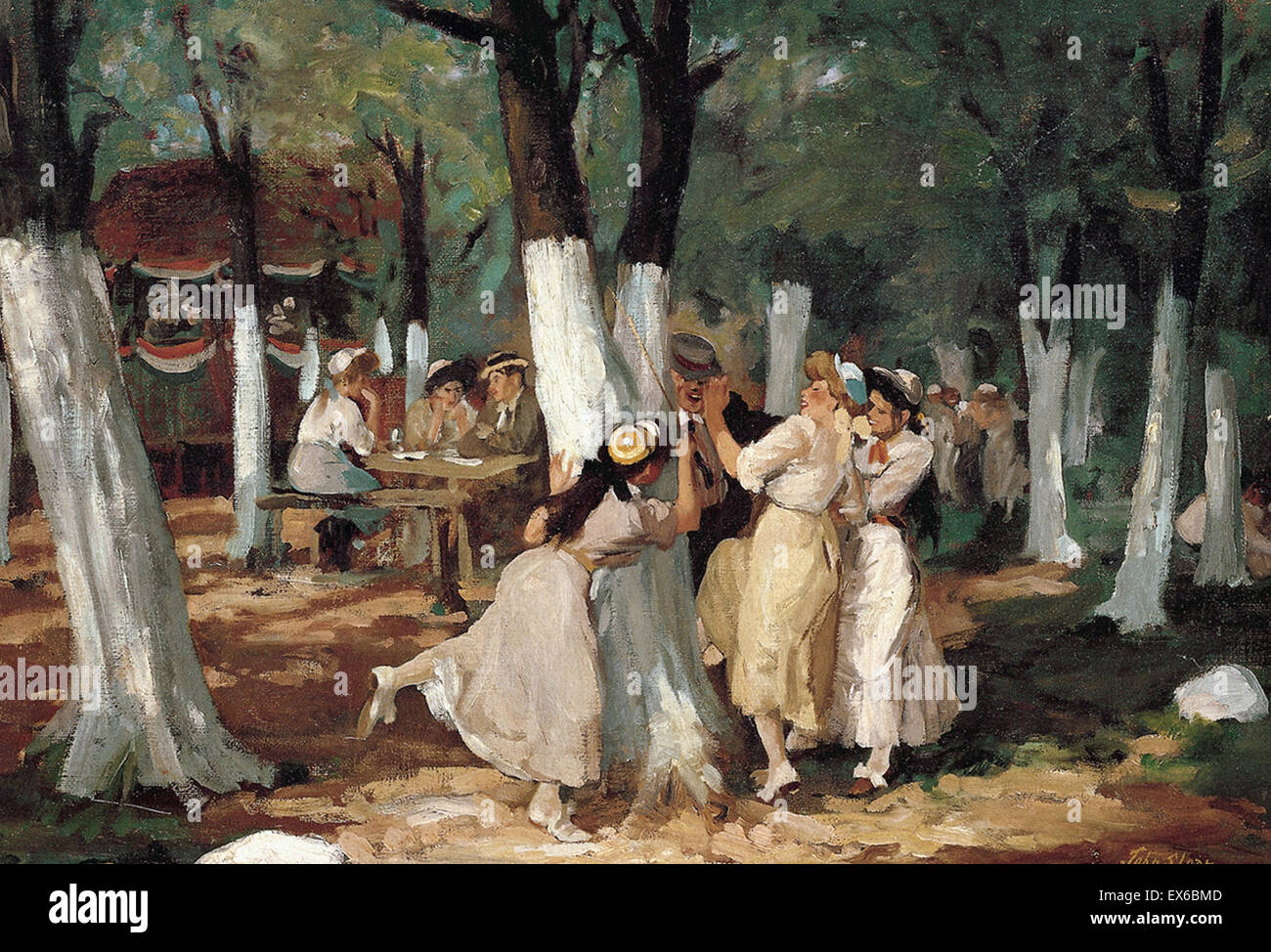 John Sloan Il Picnic motivi Foto Stock