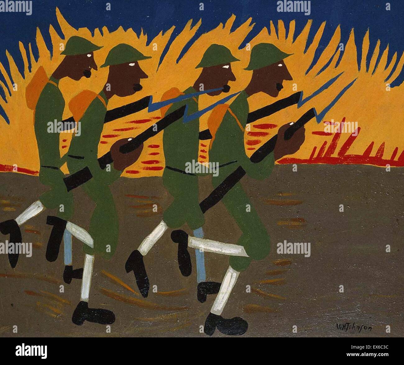 William H. Johnson sotto il fuoco Foto Stock