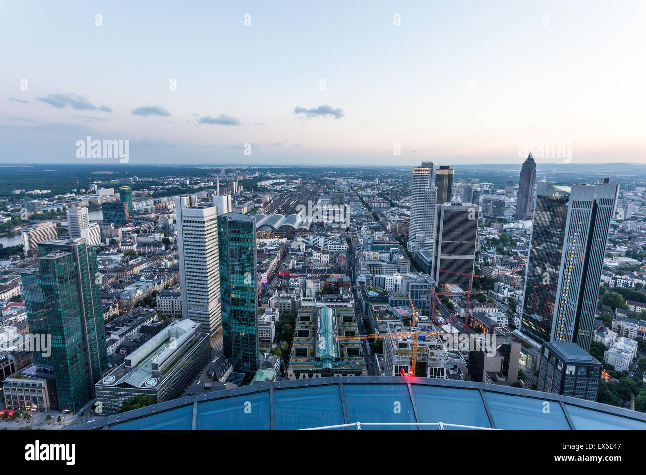 Veduta aerea della città di Francoforte sul Meno, Hesse, Germania Foto Stock