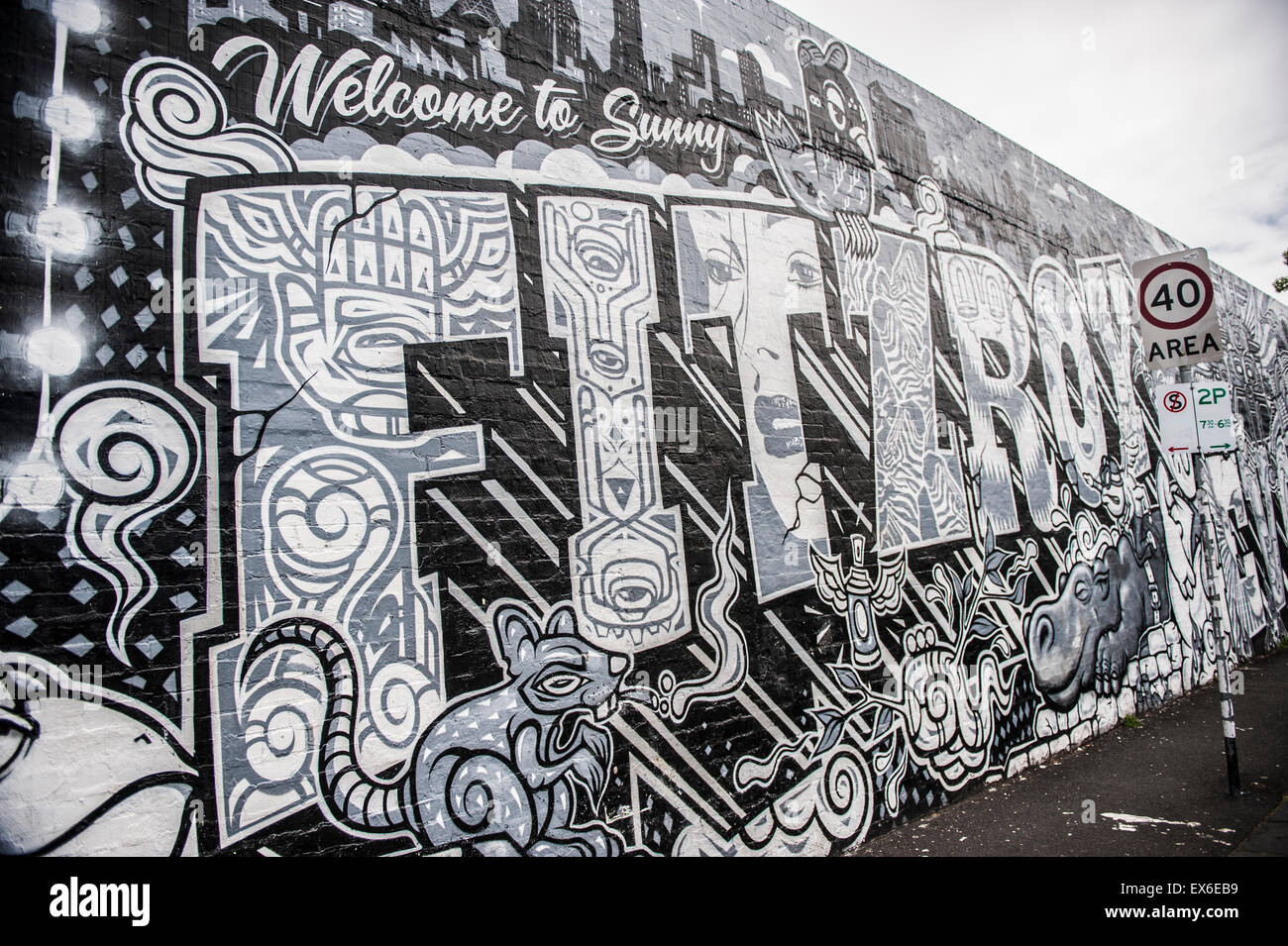 Fitzroy, Melbourne, graffiti Foto Stock