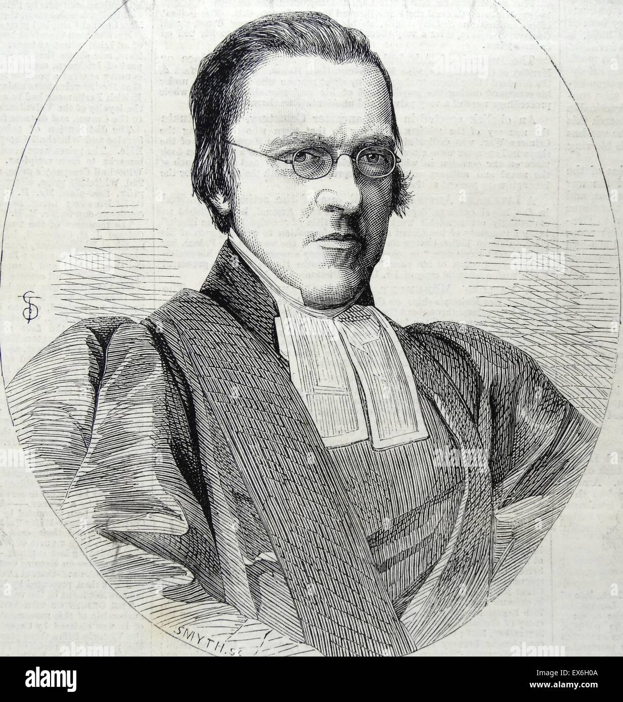 L'incisione dell'on. e P. Samuel Wallegrave, D.D., il nuovo Vescovo di Carlisle. Datata 1860 Foto Stock