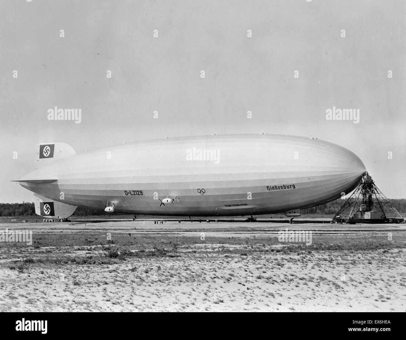 Il dirigibile Hindenburg in Lakehurst, New Jersey 1936 Foto Stock
