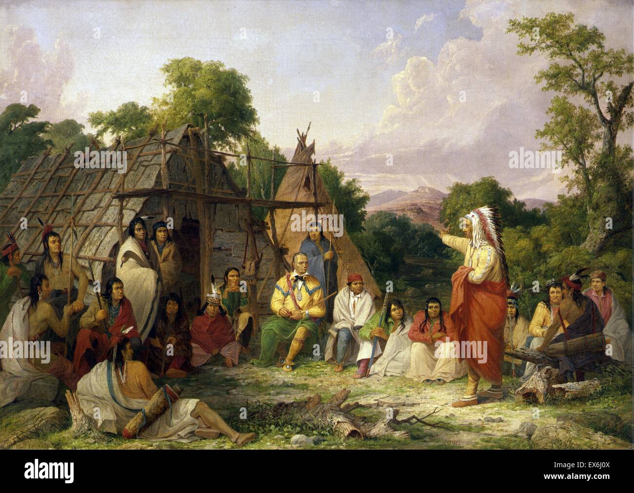 Il Consiglio Indiano', 1847. Da Seth Eastman Foto Stock