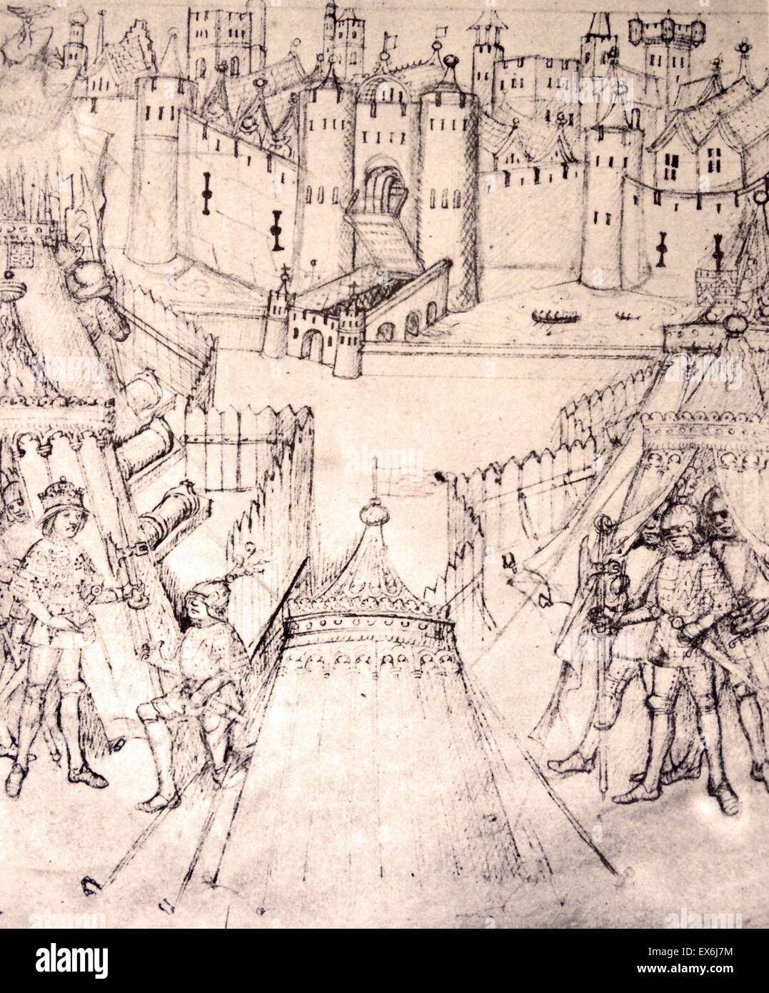 Enrico V un assedio di Rouen, 1418-19, dal XV secolo la vita e gli atti di Richard Beauchamp, Conte di Warwick. Dall'Isola di razza, un ventesimo secolo libro che ripercorre la storia delle isole britanniche dal pre-romana all'era Vittoriana. Wr Foto Stock