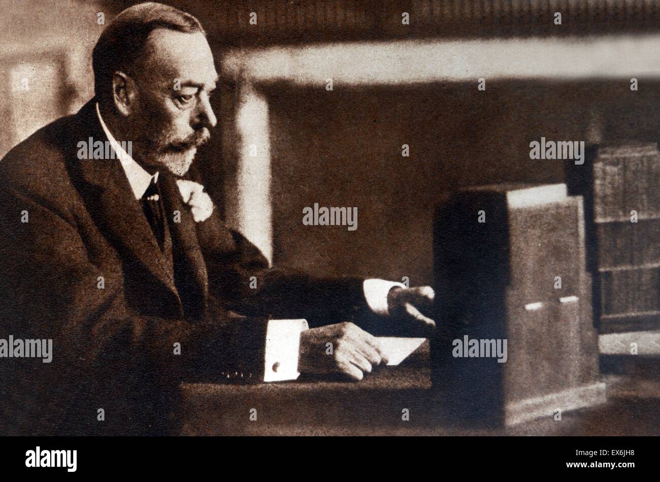 Il re George V. di Gran Bretagna 1932 Radio broadcast di Natale Foto Stock