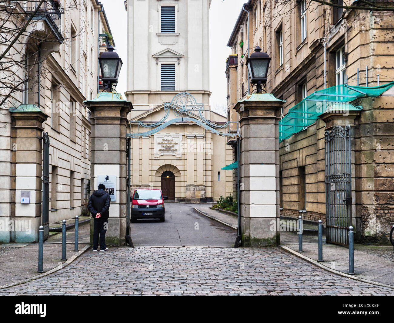 Berlin Sophienkirche, Santa Sofia Chiesa esterno, protestante della chiesa con campanile barocco Foto Stock