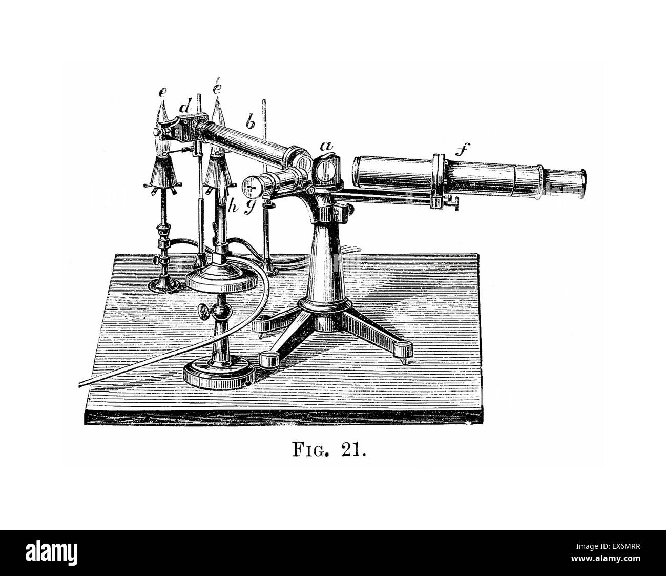 Apparecchiatura spettroscopica, acciaio incisione, 1869 Foto Stock
