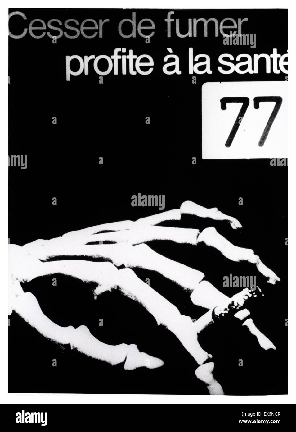 Smettere di fumare: migliorare la vostra salute 1975 Organizzazione Mondiale della Sanità Sanità Pubblica poster per fermare il fumo di sigaretta Foto Stock