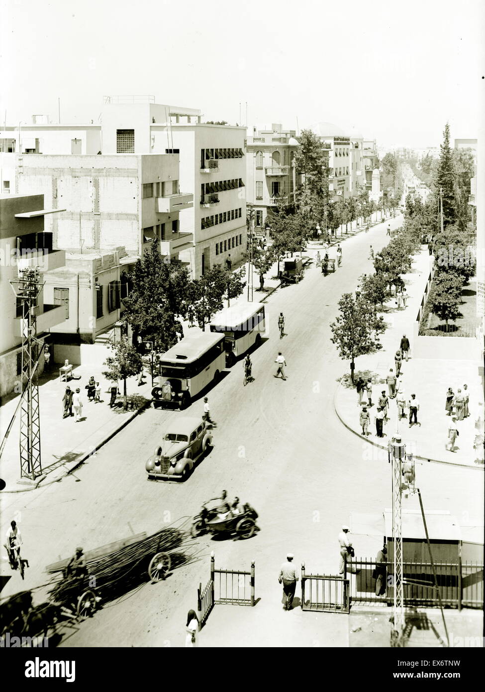 Tel Aviv, Allenby Street; Palestina (Israele) 1936 Foto Stock