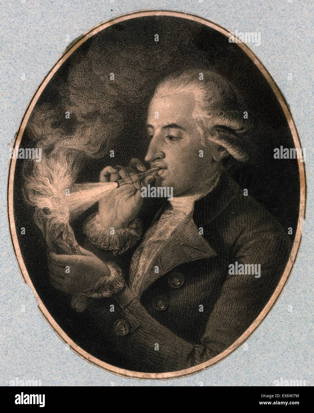 Ritratto di Jean-François Pilâtre de Rozier (1754-1785) francese chimica e fisica insegnante, e uno dei primi pionieri dell'aviazione. Datata 1820 Foto Stock