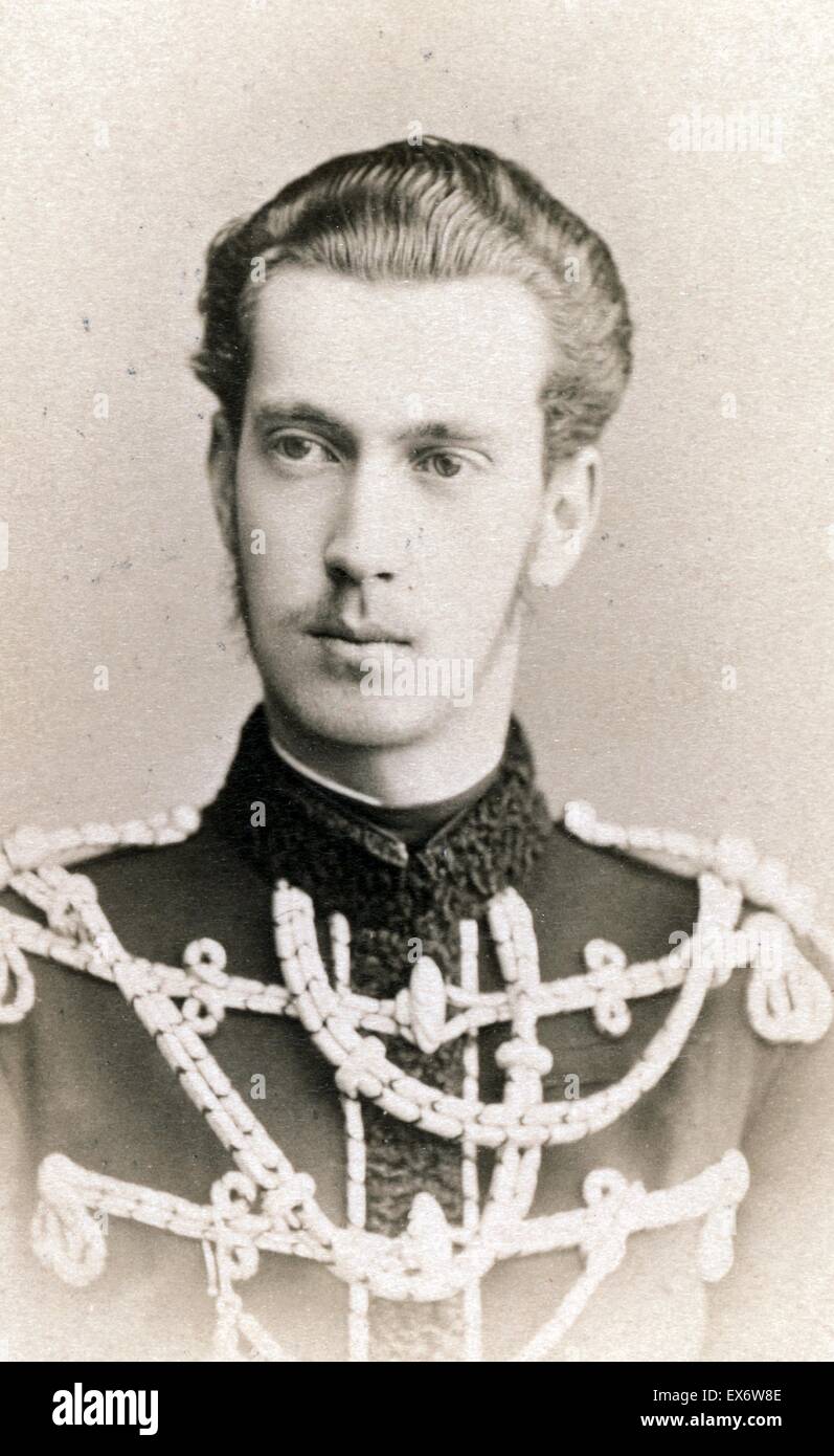 Stampa fotografica del granduca Paul Aleksandrovich della Russia (1860-1919) l'ottavo figlio dello zar Alessandro II di Russia dalla sua prima moglie Imperatrice Maria Alexandrovna. Datata 1880 Foto Stock