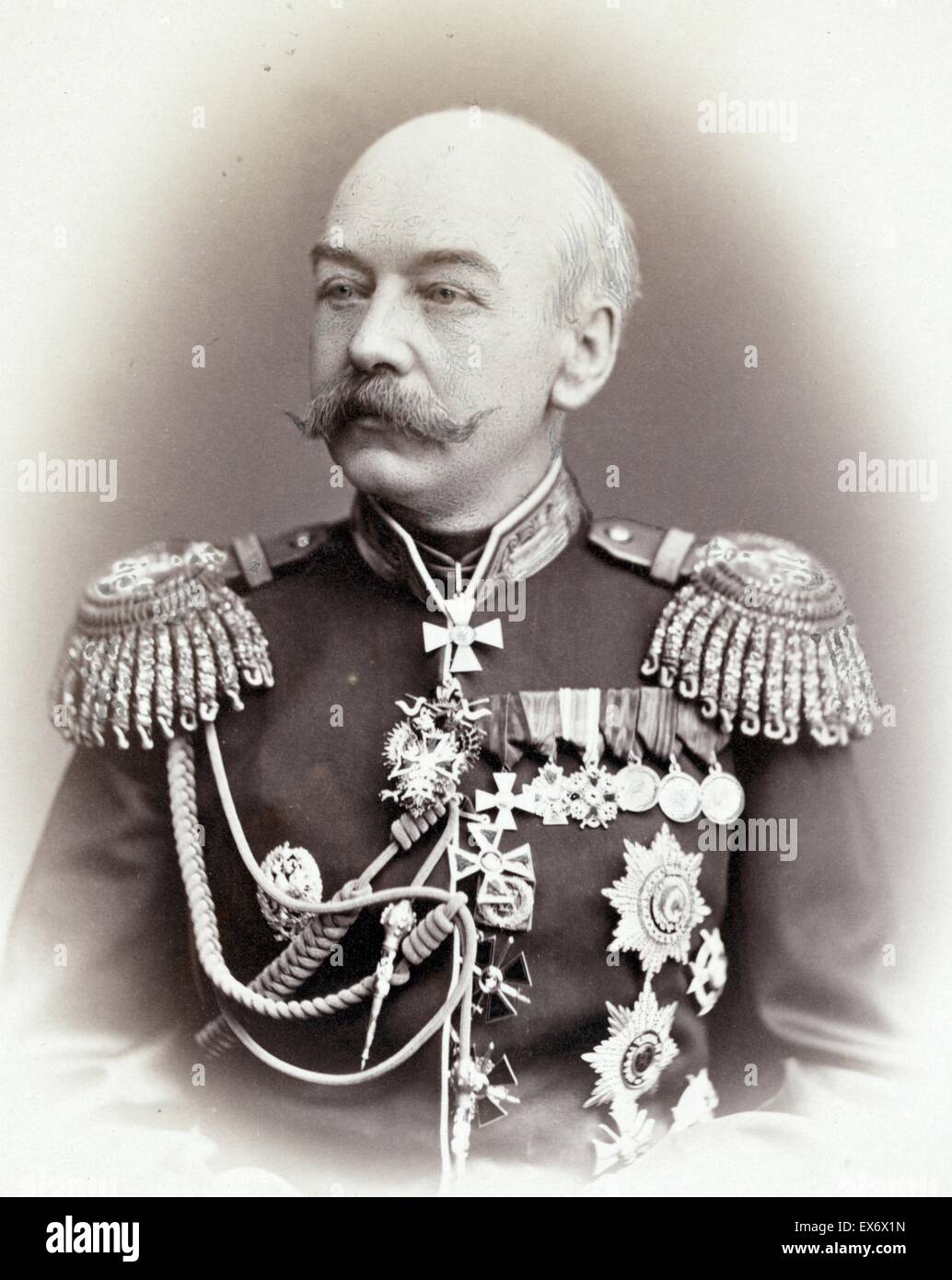 Ritratto di Konstantin von Kaufman I (1818-1882), primo Governatore generale del Turkestan Russo. Datata 1905 Foto Stock