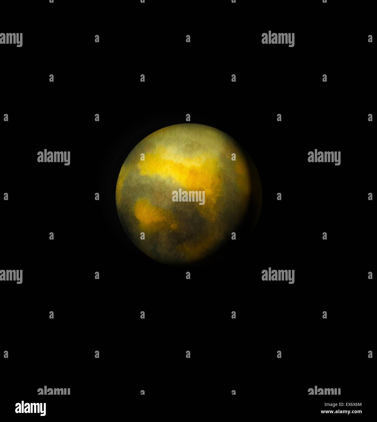 Vista di Plutone, artisti impressione basata su 2015 immagine della NASA Foto Stock
