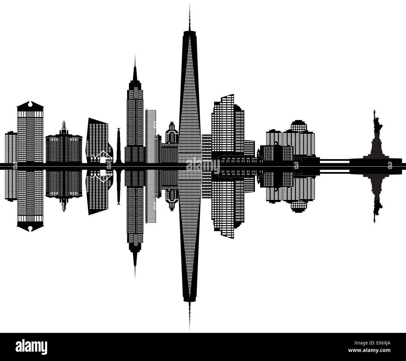 Città di skyline di new york Illustrazione Vettoriale
