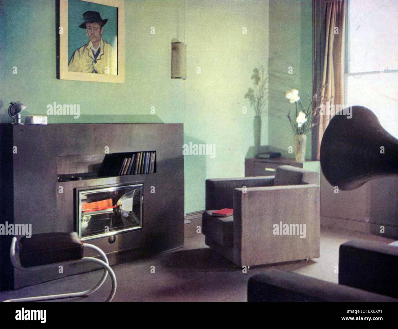 Interno di un ben progettato 1930 British home Foto Stock