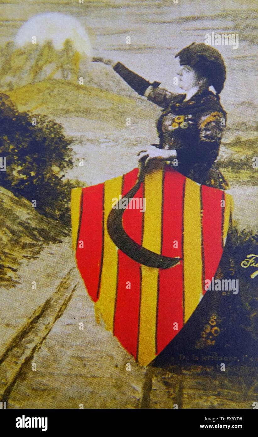 Nazionalisti catalano cartolina dal 1906. La Renaixença ('renascita' o  'renaissance) era un patrimonio culturale e storico e movimento letterario  che perseguiti, nella scia del romanticismo europeo, il recupero dei  Catalani' propria lingua