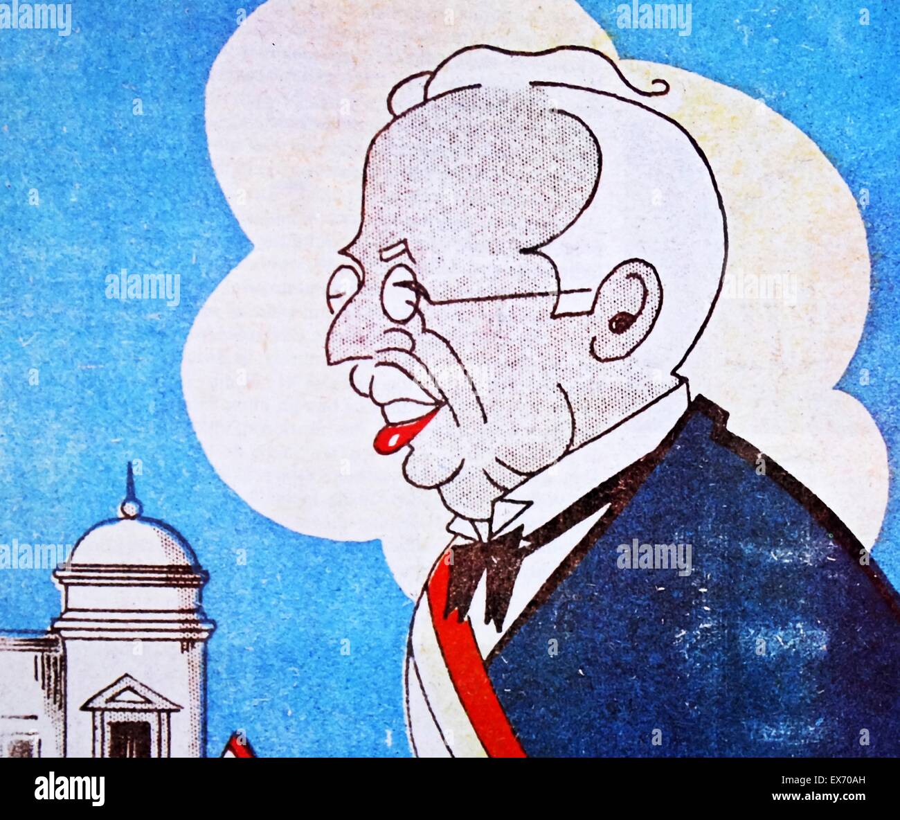Cartoon raffiguranti presidente Alcalá Zamora di Spagna 1936 Foto Stock