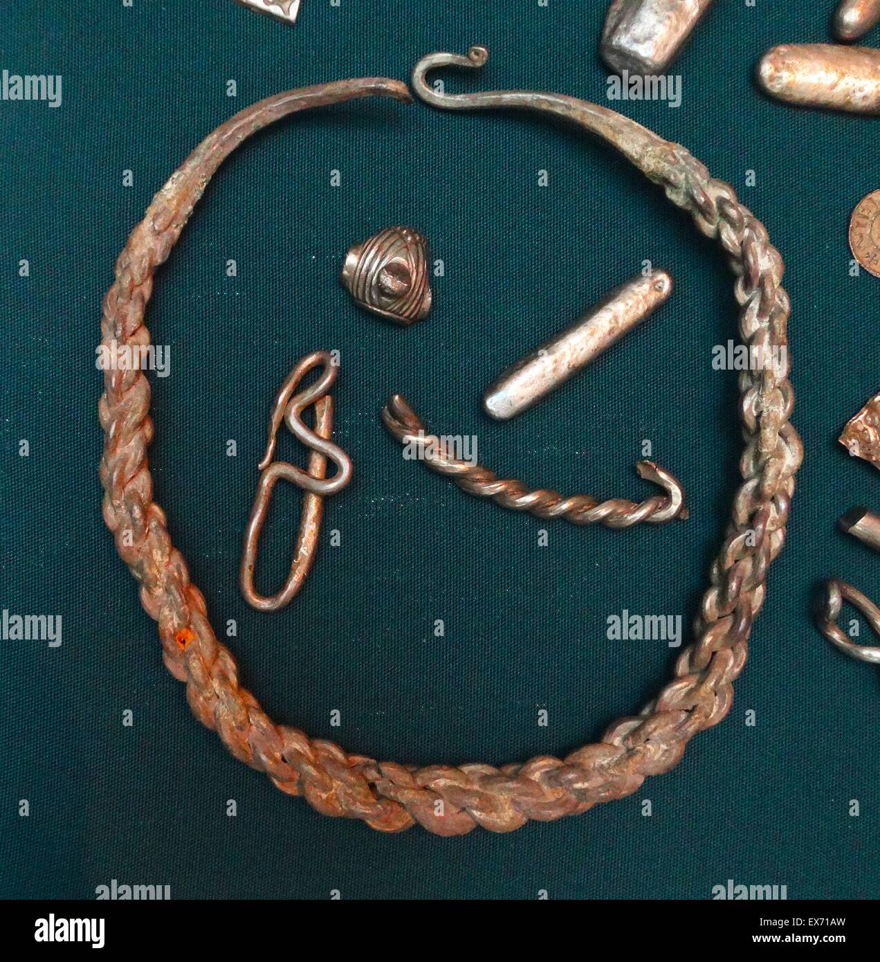 Il Cuerdale accaparrare; parte di un Viking argento accaparrare trovati in una derivazione torace accanto al fiume Ribble a Cuerdale, Lancashire. Costituito da circa 7500 monete e 1200 pezzi di lingotti. 905 ANNUNCIO Foto Stock