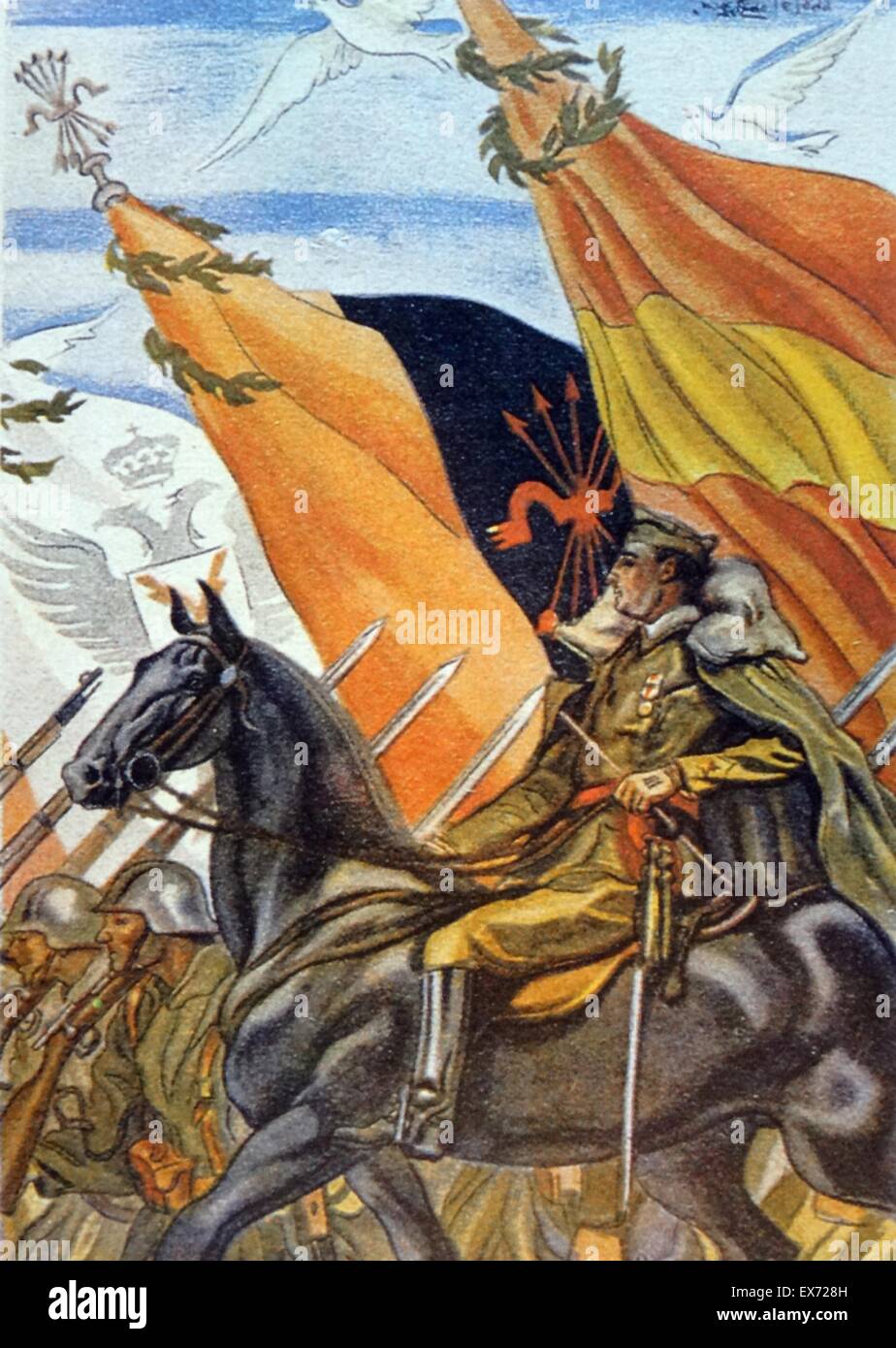 Ruben Dario pittura del leader nazionalista generale Franco, 1937, durante la Guerra Civile Spagnola Foto Stock