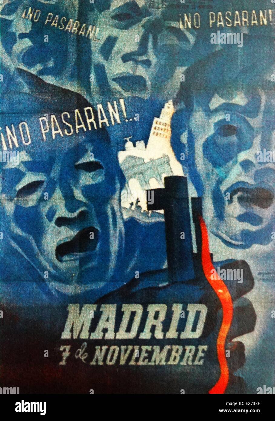 No Pasaran! Il repubblicano spagnolo Poster ('esse non pass è stato il raduno chiamata dell assedio di Madrid utilizzato da Dolores Ibarurri durante la Guerra Civile Spagnola Foto Stock