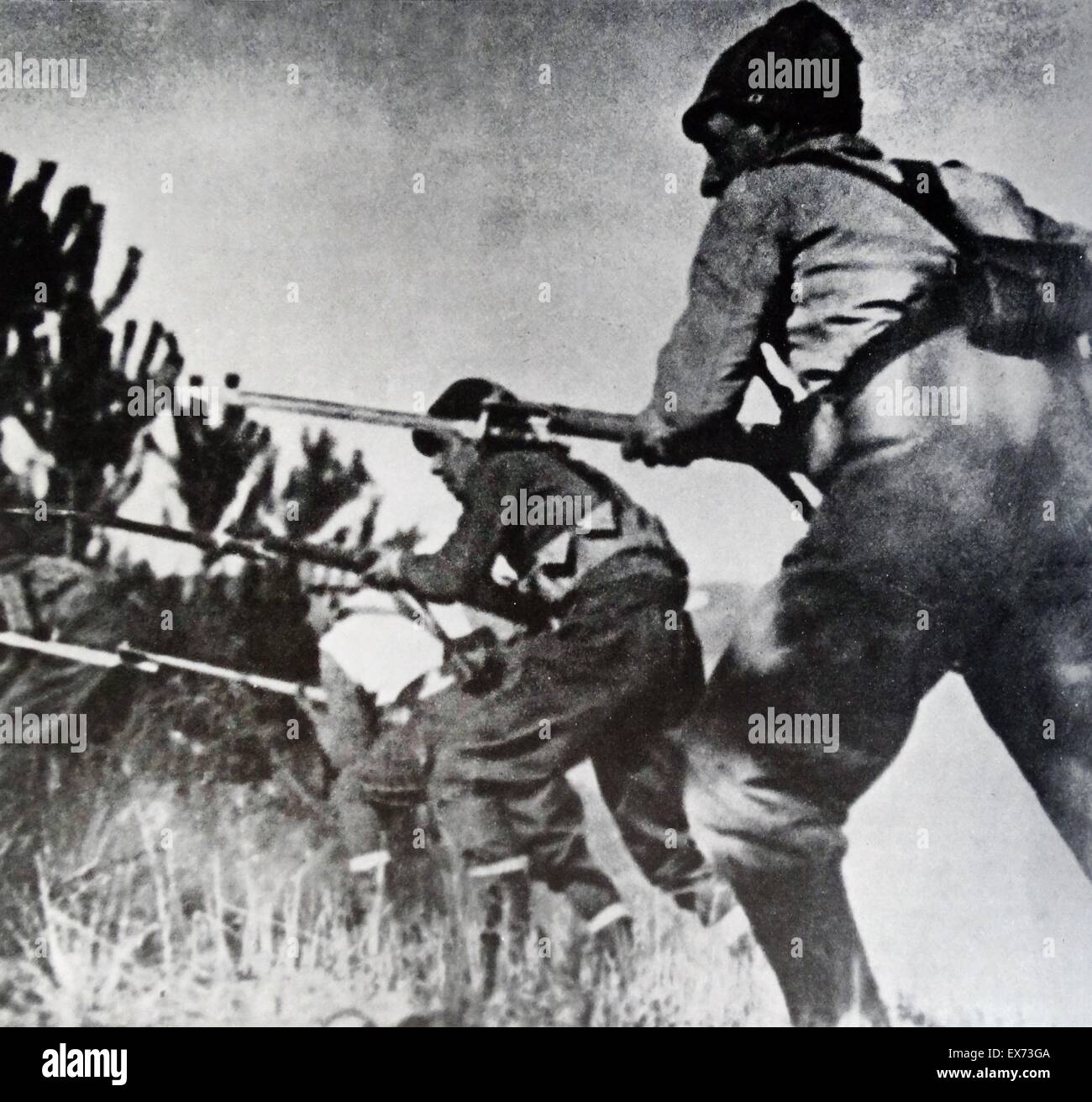 Federazione volontari per l'esercito repubblicano, durante la Guerra Civile Spagnola Foto Stock