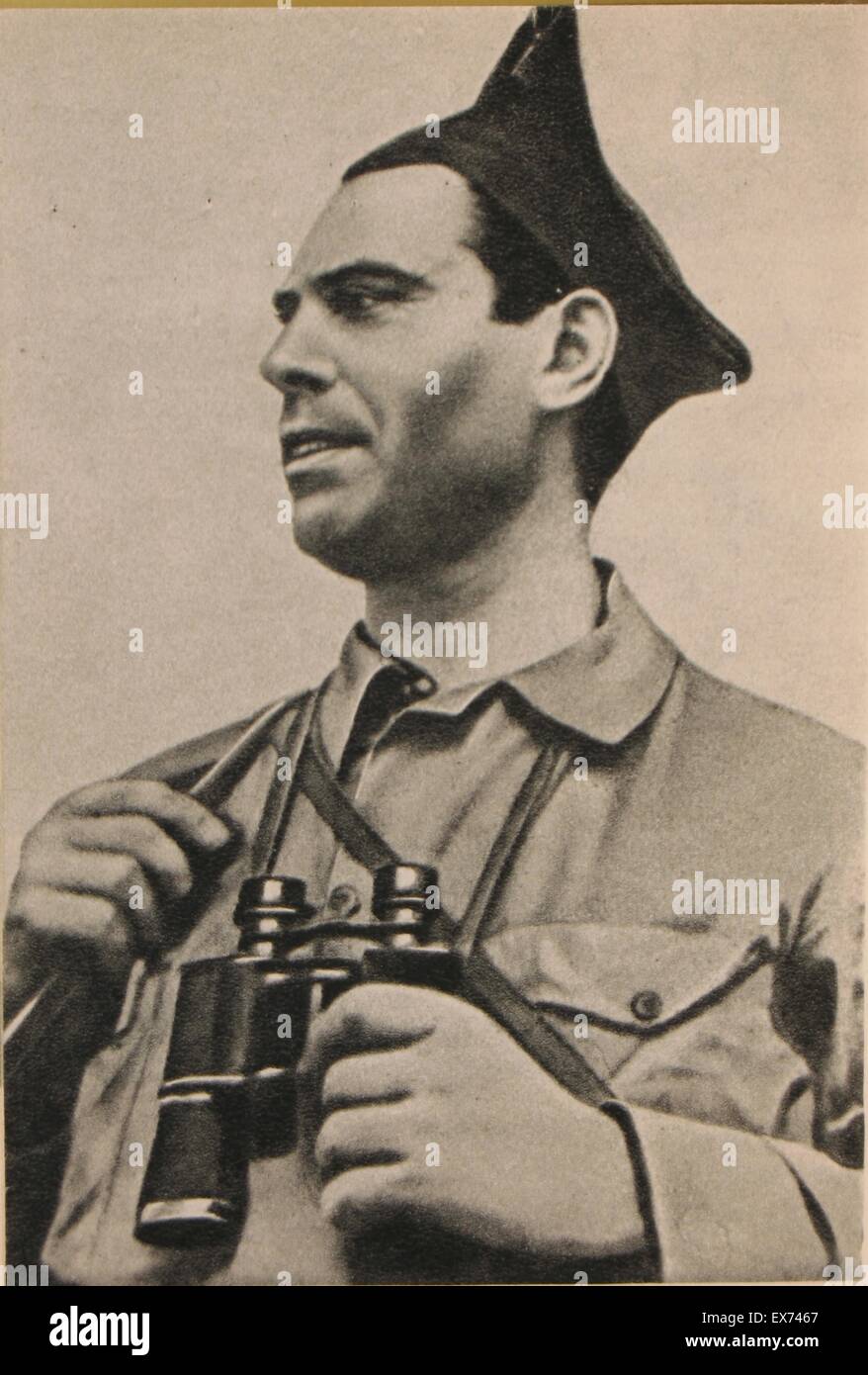 José Buenaventura Durruti (1896 - 20 novembre 1936) anarco-syndicalist militante coinvolto con il CNT, FAI e altre organizzazioni anarchici durante la Guerra Civile Spagnola. Foto Stock