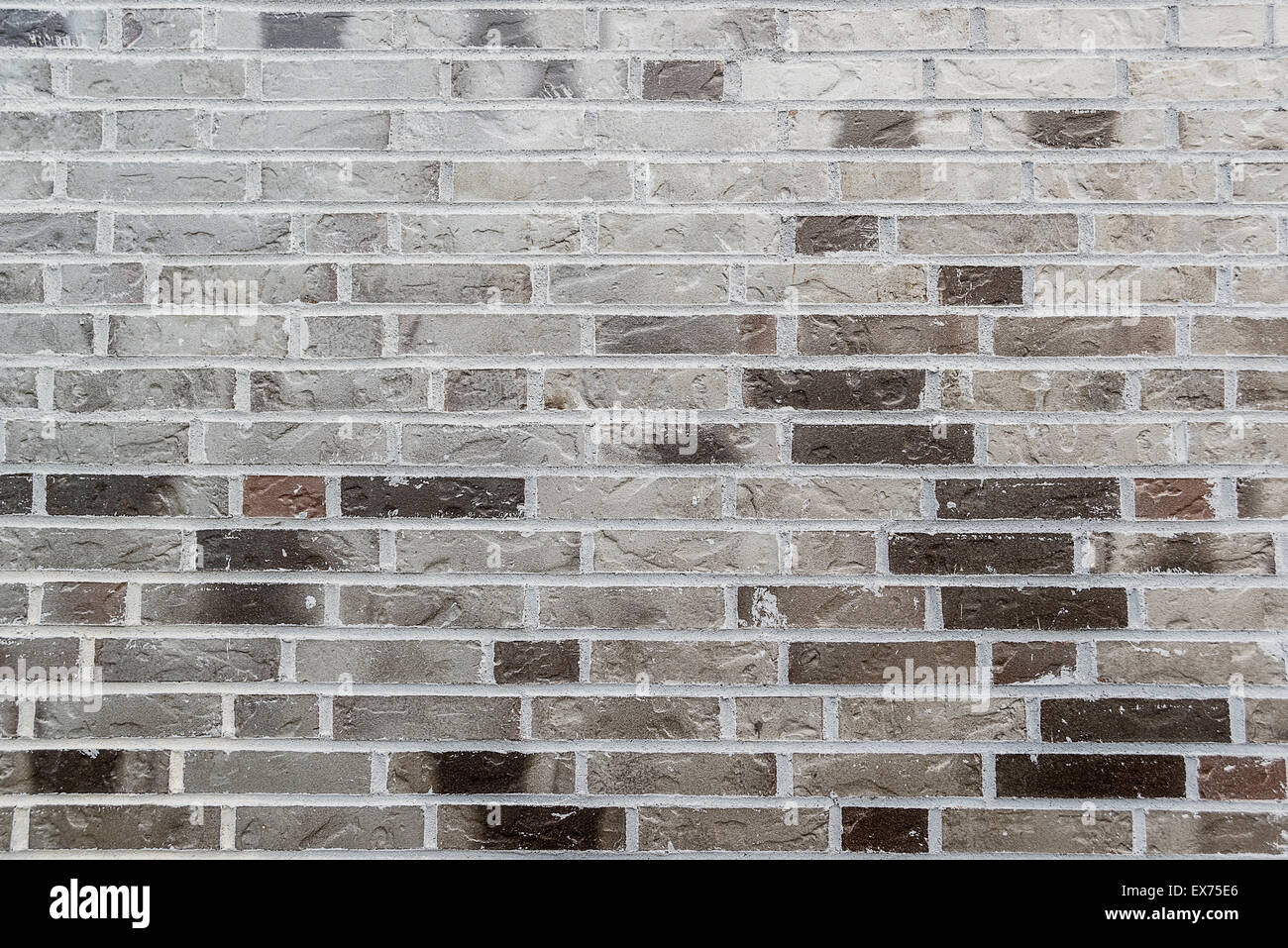 Mattoni grigio Pattern, background urbano, muro di mattoni Texture Foto Stock