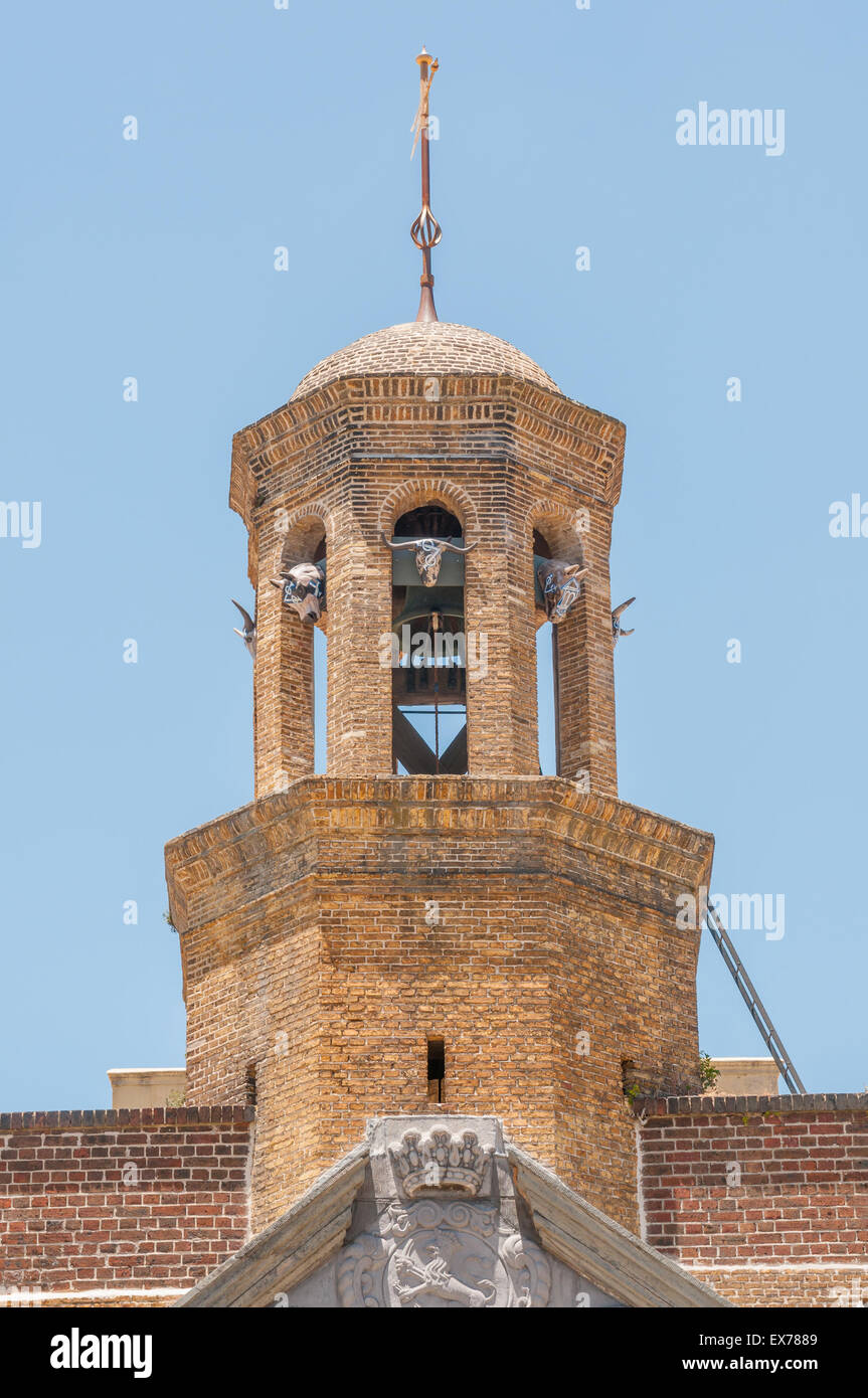 La torre campanaria del Castello di Buona Speranza, situato sopra l'ingresso principale, è stato costruito nel 1684 Foto Stock