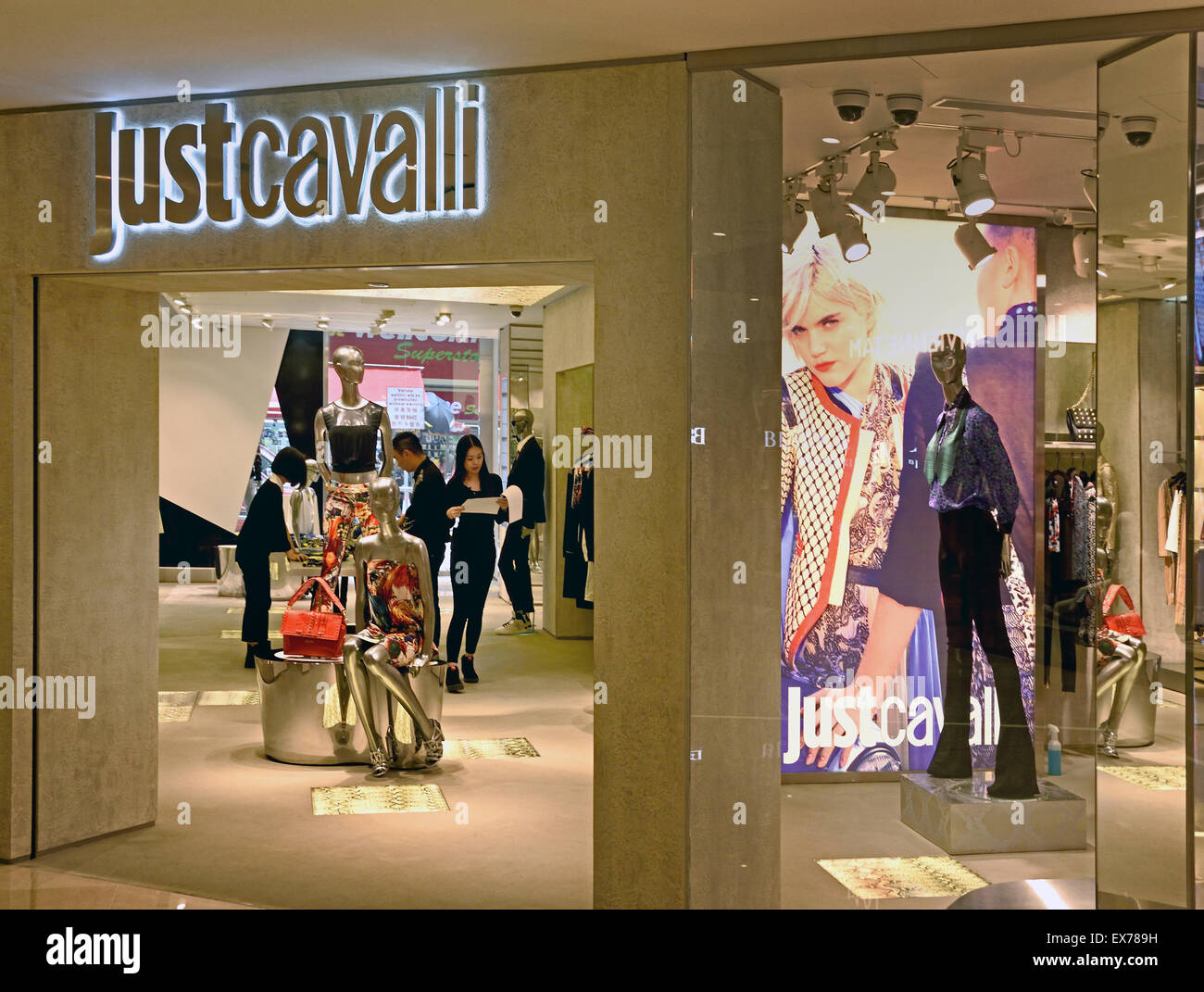 Justcavalli ( stilista italiano Italia ) Isola di Hong Kong Fashion Store cinese Cina Foto Stock