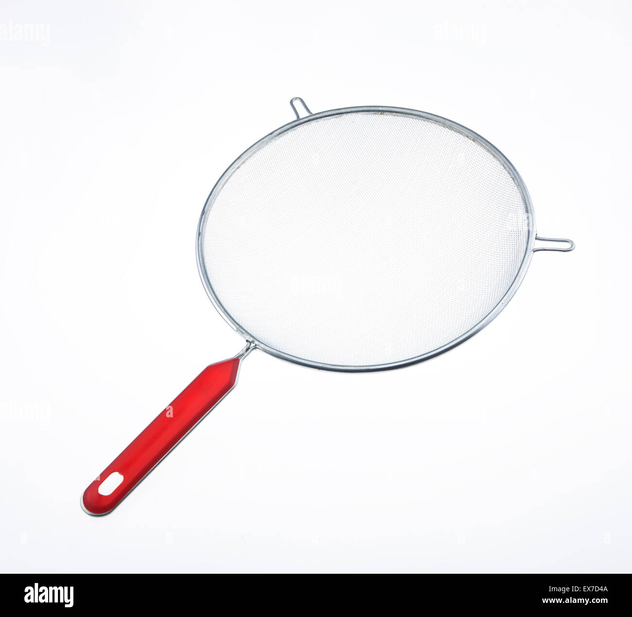 Cibi di filtraggio cucina in acciaio inossidabile isolato sullo sfondo bianco. Foto Stock