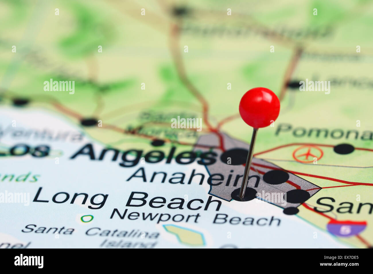 Anaheim imperniata su una mappa degli STATI UNITI D'AMERICA Foto Stock