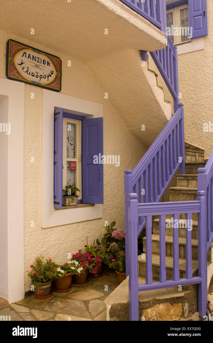 Patitiri Città Vecchia Alonissos Isole Sporadi Grecia UE Unione Europea Foto Stock