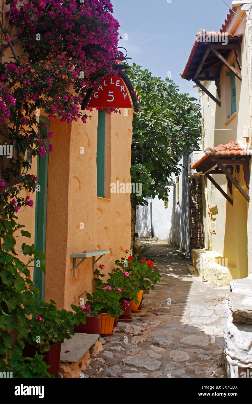 Patitiri Città Vecchia Alonissos Isole Sporadi Grecia UE Unione Europea Foto Stock