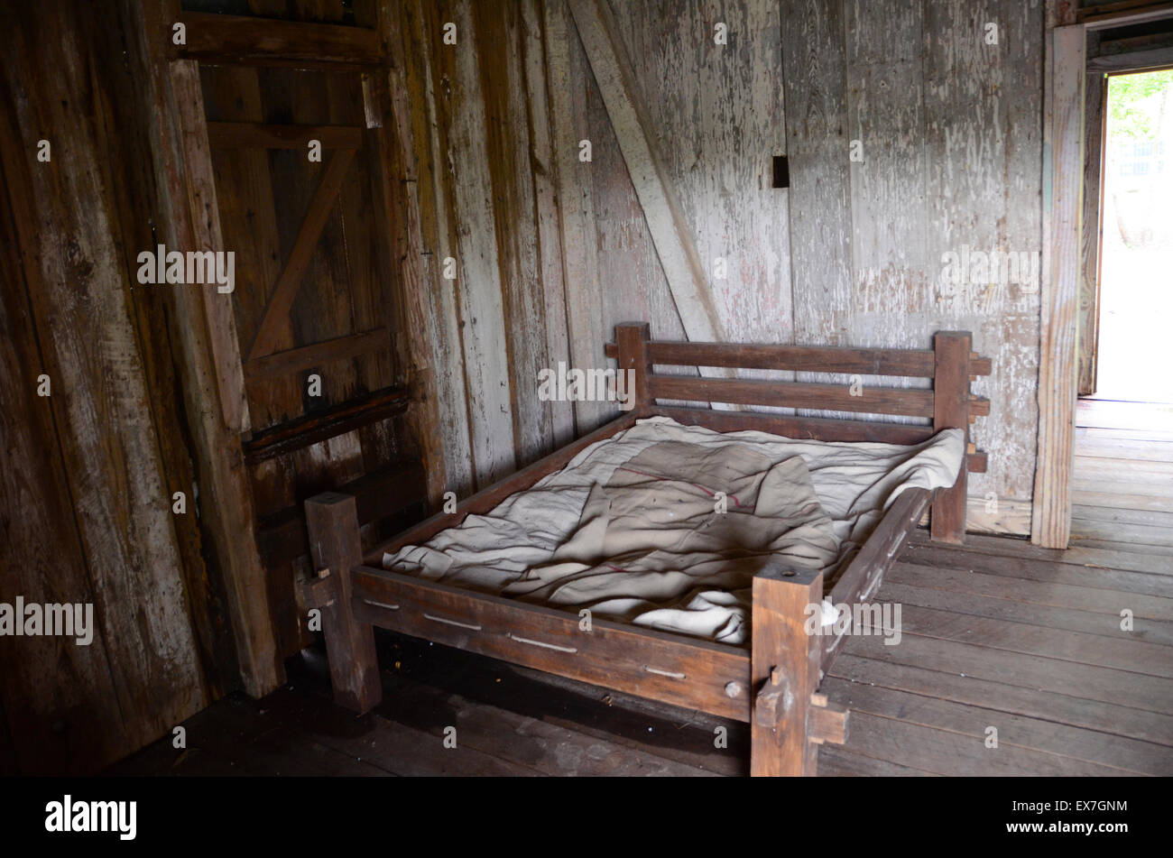 Whitney Plantation storico quartiere vicino a Wallace, Louisiana - slave trimestre del sonno Foto Stock