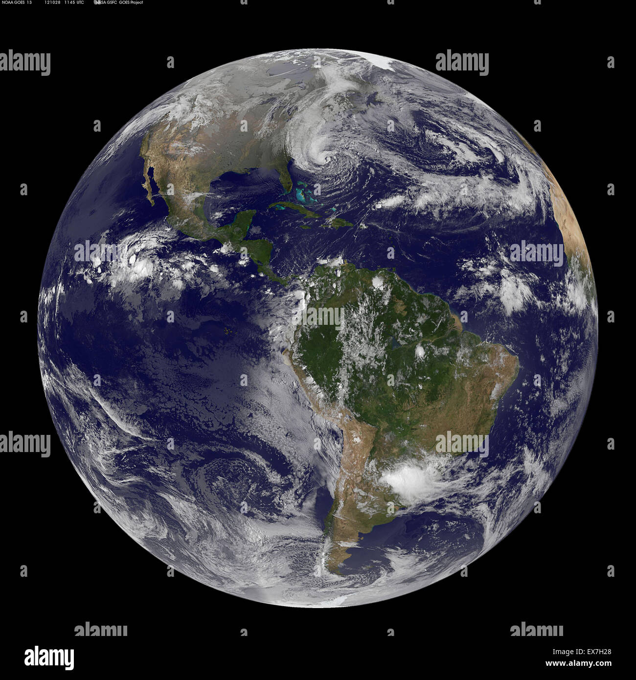 Immagine satellitare della sabbia di uragano 2012 Foto Stock