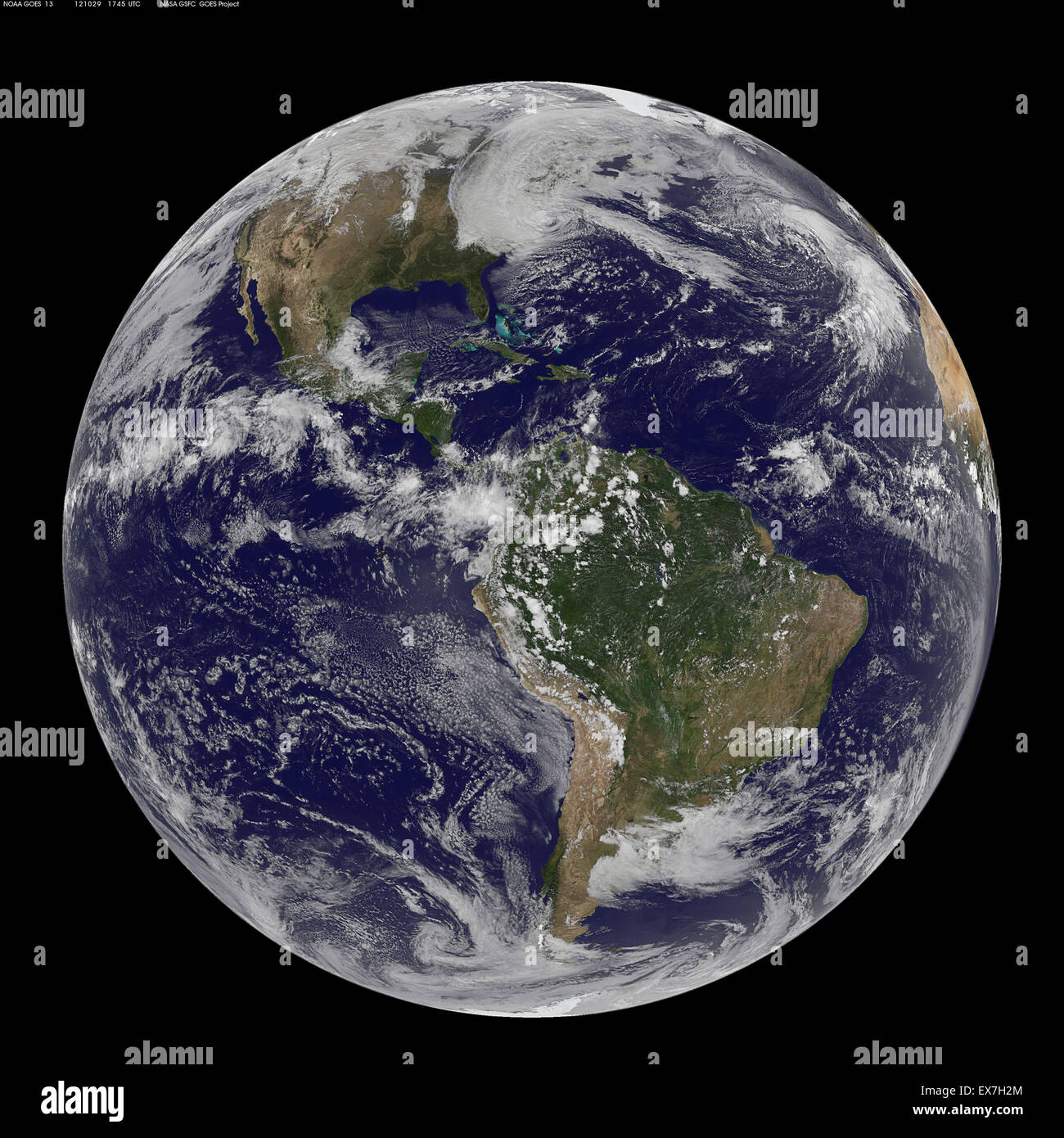 Immagine satellitare della sabbia di uragano 2012 Foto Stock