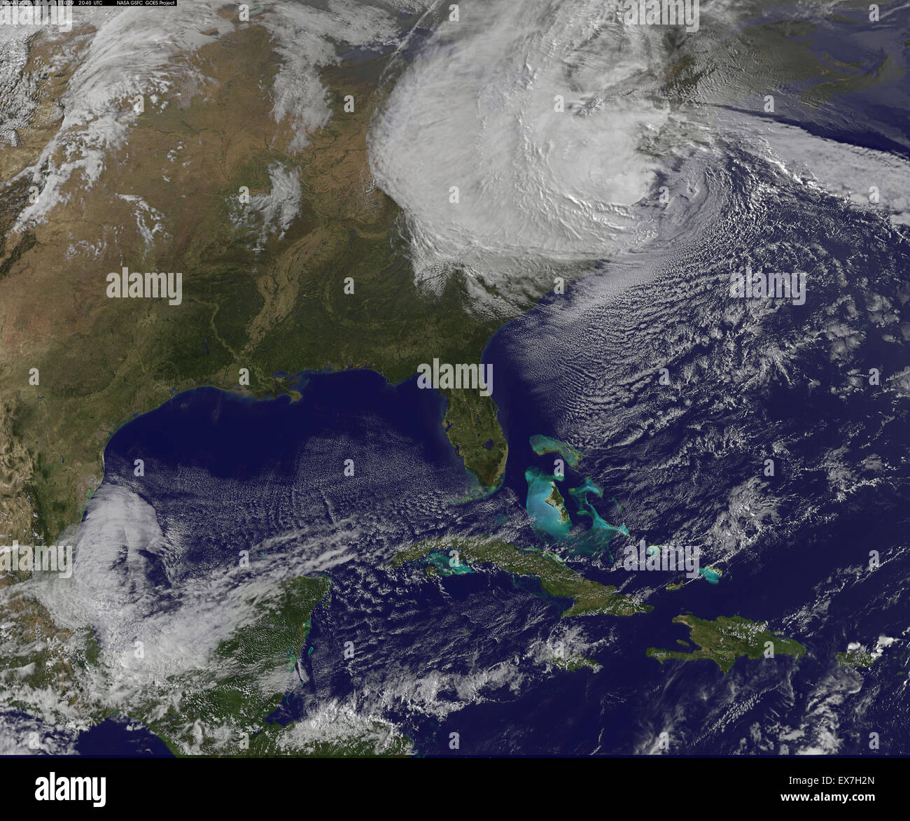 Immagine satellitare della sabbia di uragano 2012 Foto Stock