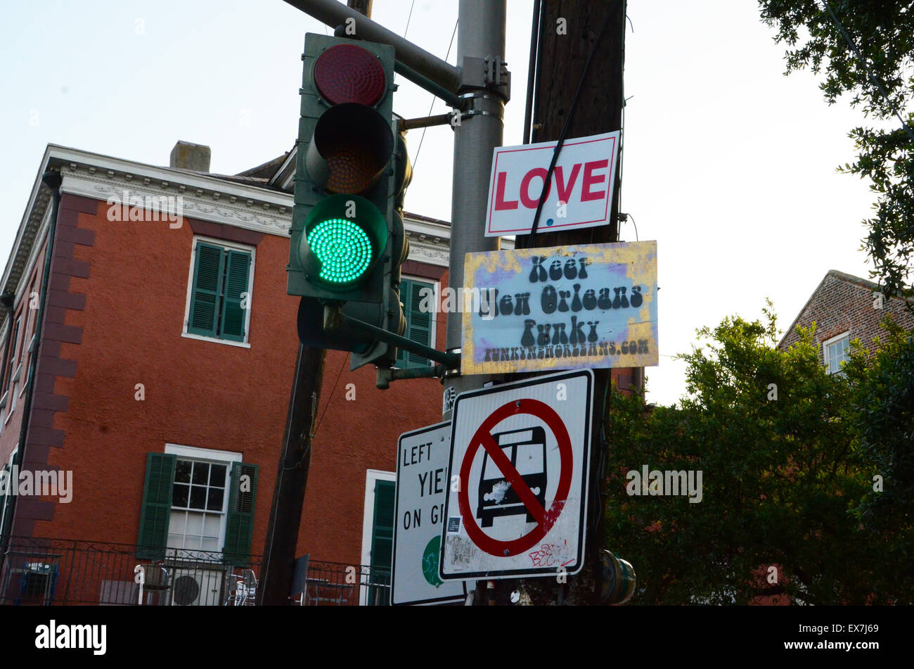 Tenere new orleans funky segno di amore Foto Stock