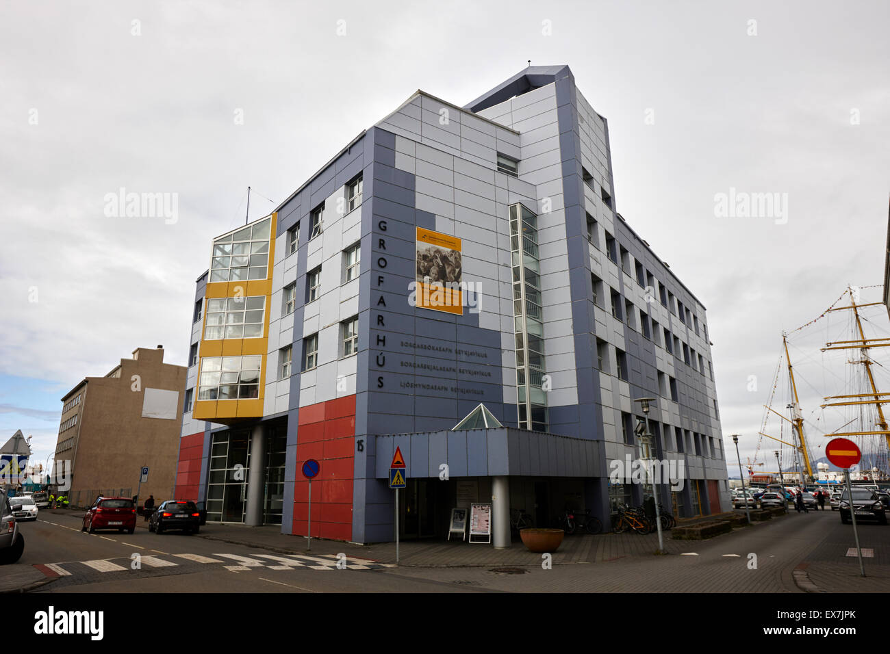 Grofarhus islandese museo della fotografia e la biblioteca della città di Reykjavik Islanda Foto Stock