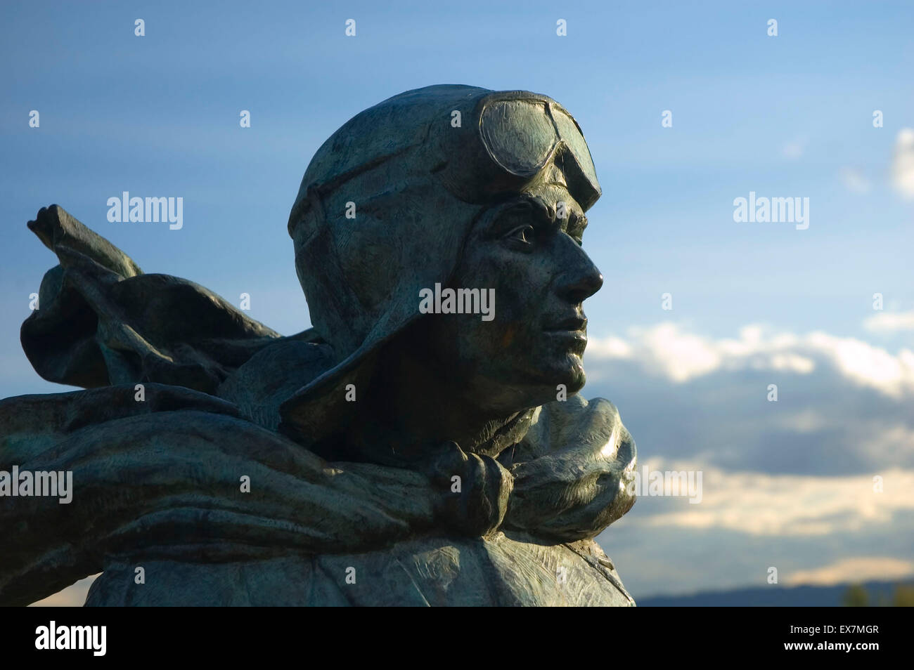 Carlton Foster Bond statua, Pearson Air Museum, Vancouver National Historic Reserve, Washington Foto Stock