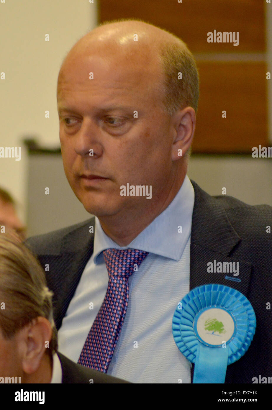 Elezioni generali 2015 - Epsom and Ewell i risultati per circoscrizione con: Chris Grayling dove: Epsom, Regno Unito quando: 08 Maggio 2015 Foto Stock