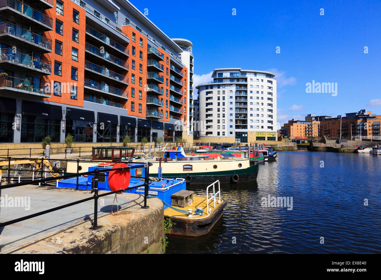 Clarence Dock, Fiume Aire, Leeds, Yorkshire, Inghilterra Foto Stock