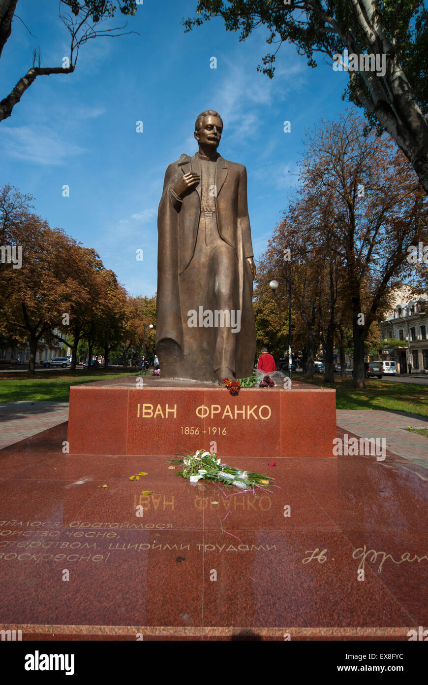 Statua di Ivano Franko a Odessa, Ucraina. Foto Stock