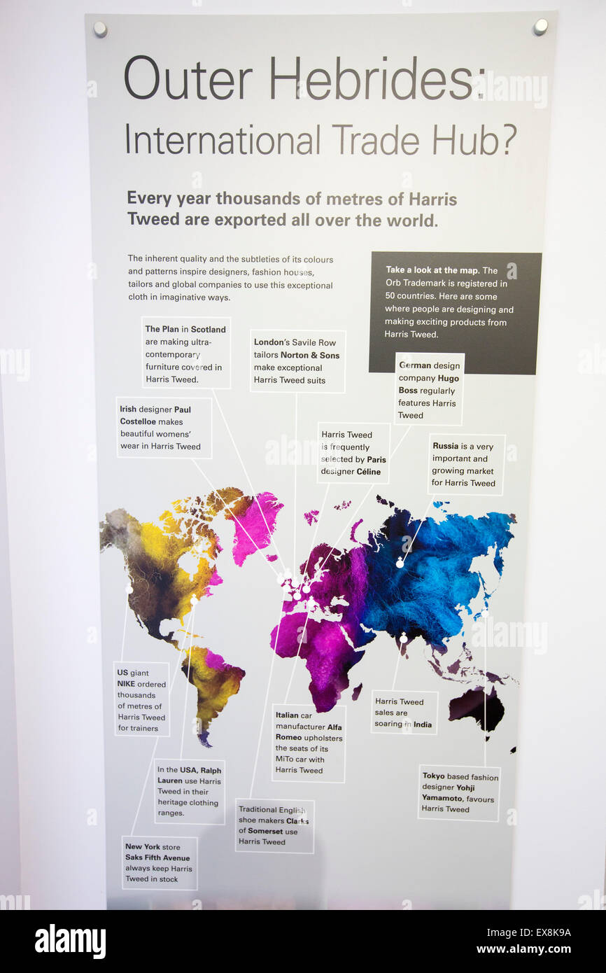 Un Harris Tweed museo sul Golden Road sul lato est dell'Isle of Harris, Ebridi Esterne, Scotland, Regno Unito. Foto Stock