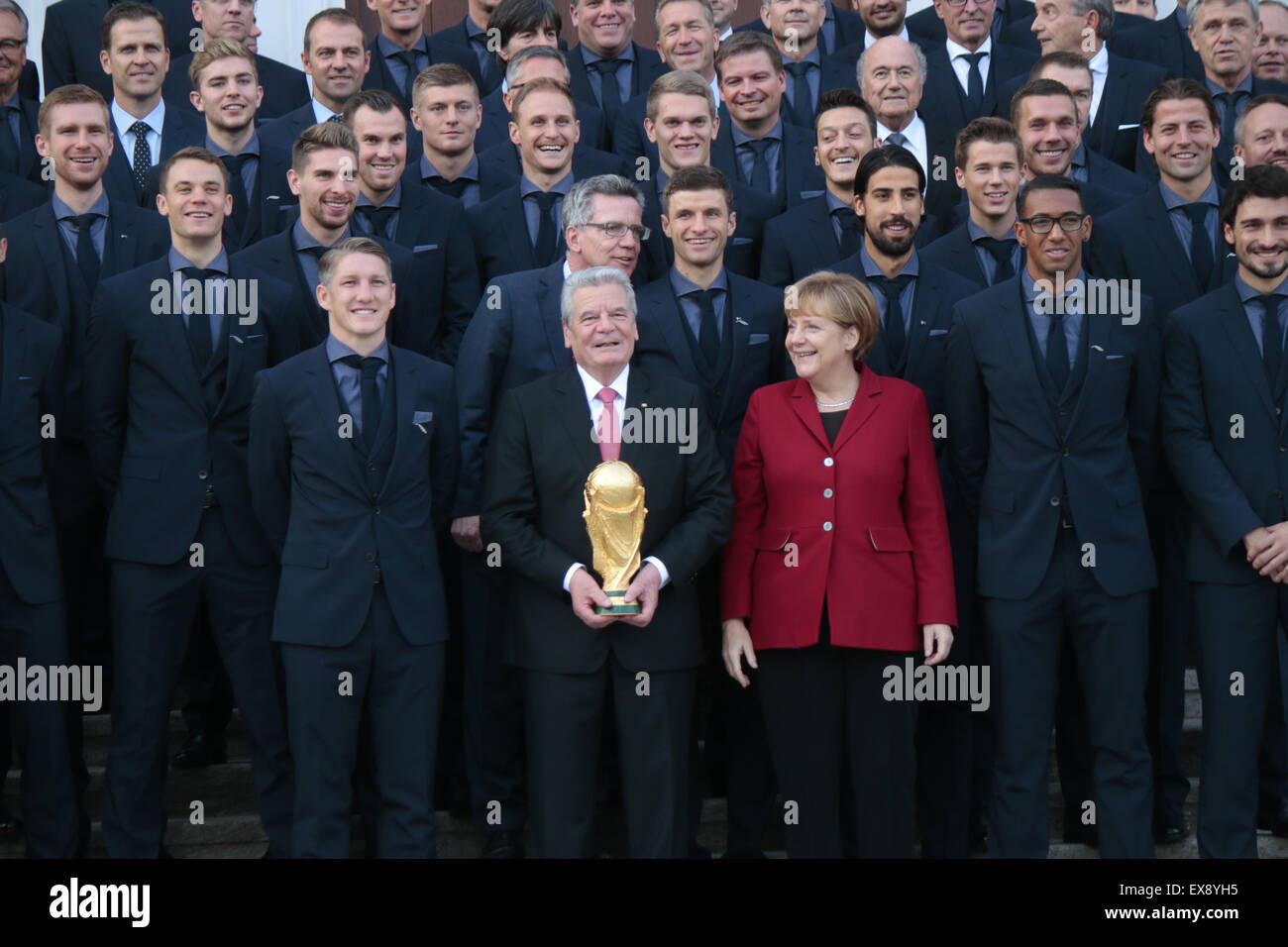 Impressionen - Empfang der deutschen Nationalmannschaft beim Bundespraesidenten, Schloss Bellevue, 10. Novembre 2014, Berlin-Mit Foto Stock